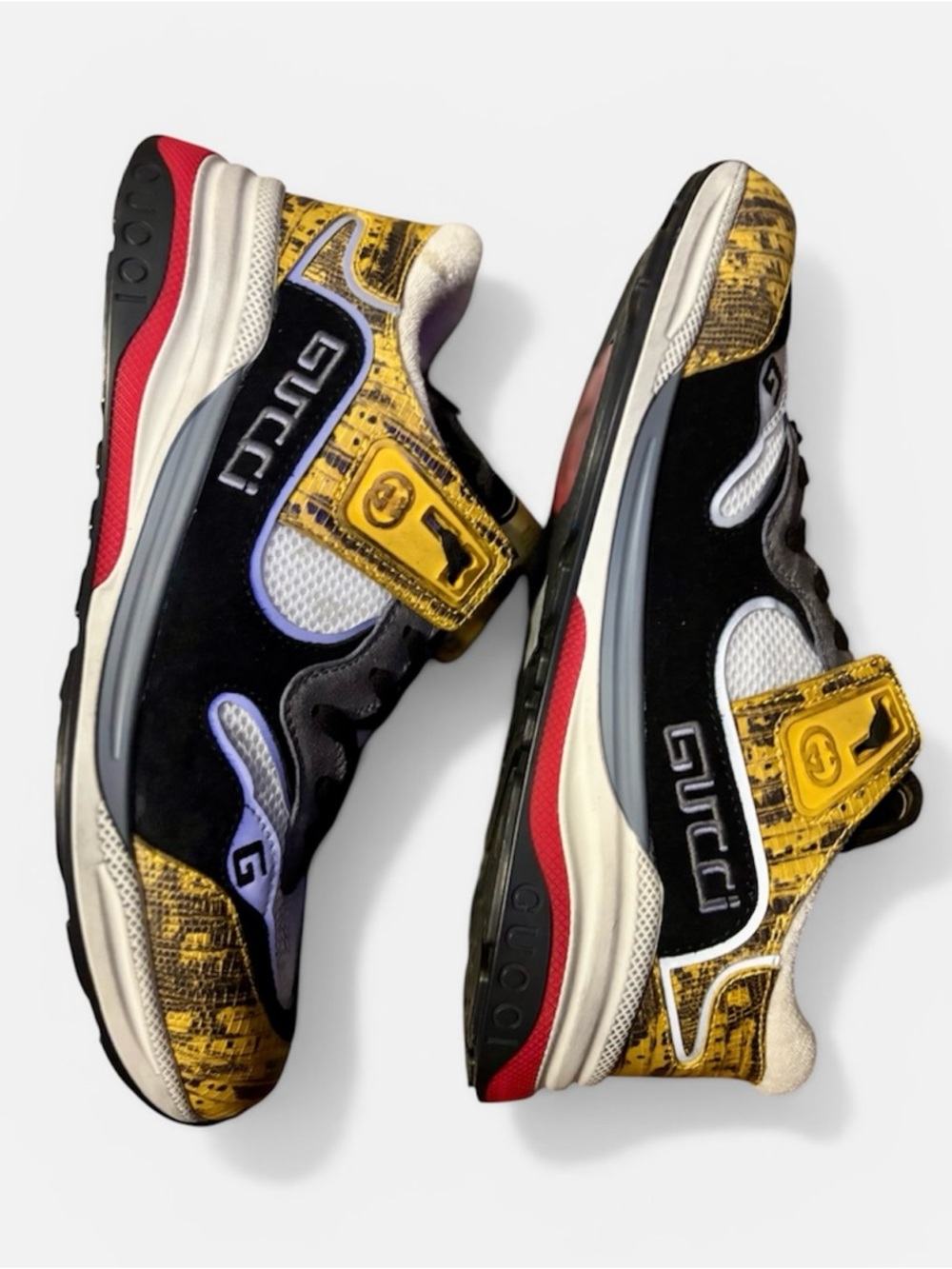 Gucci Gold, Black & White Ultrapace Men's Sneakers - Picture 2 of 6